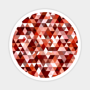 Brown and White Abstract Imperfect Triangles Mosaic Magnet